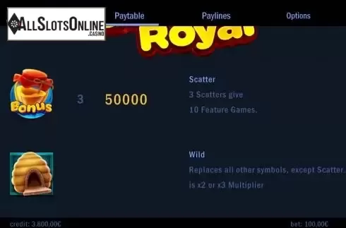Special symbols screen