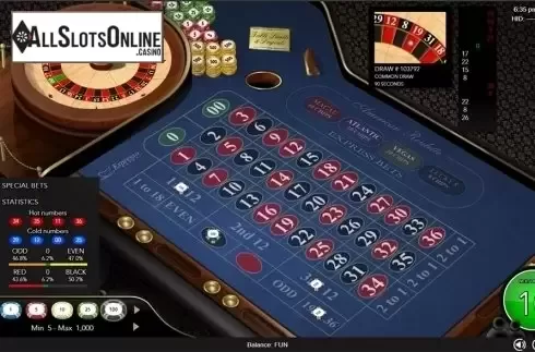 Game workflow screen. Global American Roulette	 from Espresso Games