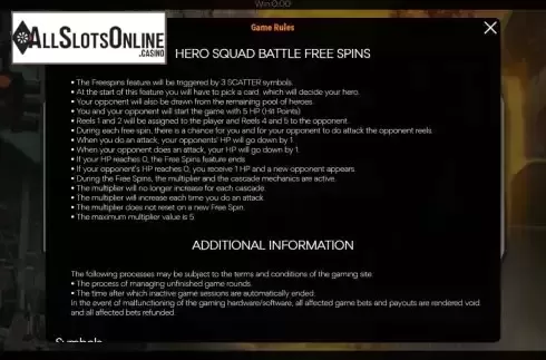 Game Rules screen