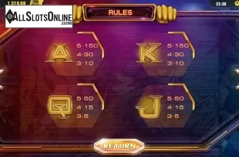 Paytable 2. Hiphop Man from Dream Tech