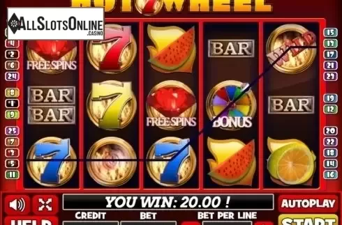 Win Screen. Hot 7 Wheel from PlayPearls