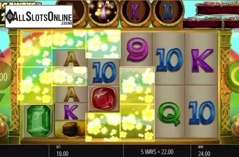 Cascading win screen 2. Irish Riches Megaways from Blueprint
