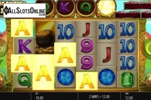 Cascading win screen 3. Irish Riches Megaways from Blueprint