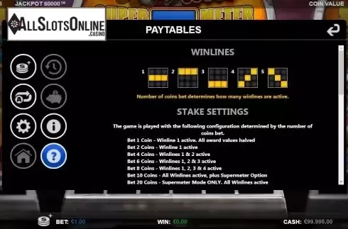 Win lines screen