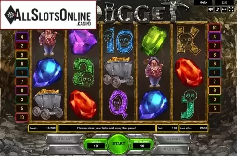 Reel Screen. Jewel Digger from Platin Gaming