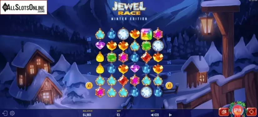 Reel Screen. Jewel Race Winter Edition from Golden Hero