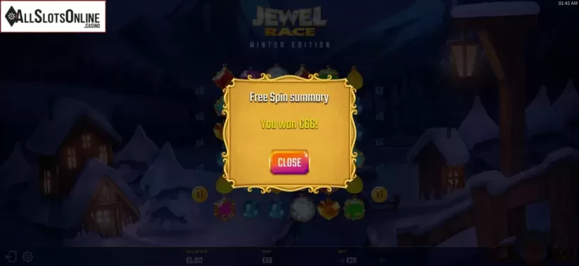 Free Spins Win. Jewel Race Winter Edition from Golden Hero