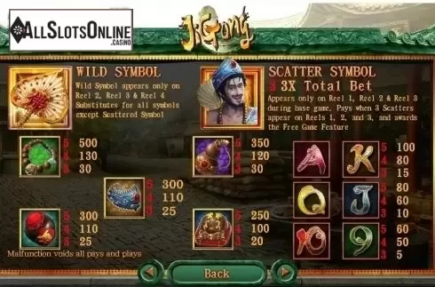 Paytable. Ji Gong from SimplePlay
