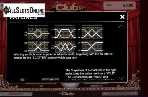 Paytable 3. Kulup (Club) from Leander Games