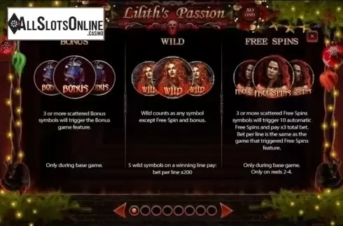 Features. Lilith's Passion Christmas Edition from Spinomenal