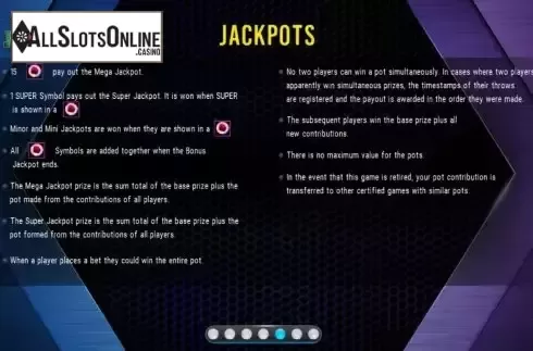 Jackpots screen