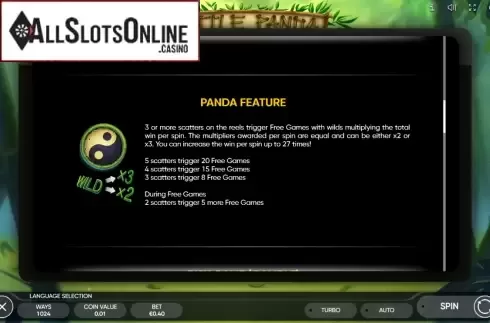 Feature. Little Panda Dice from Endorphina