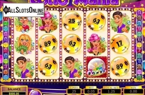 Game Workflow screen. Lotto Mania from Pragmatic Play