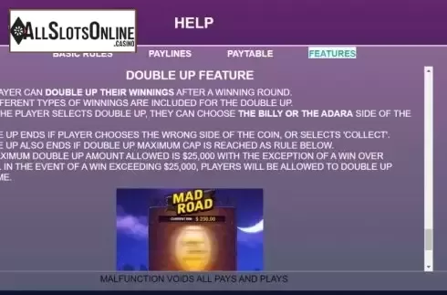 Fearure screen 3. Mad Road from Arrows Edge