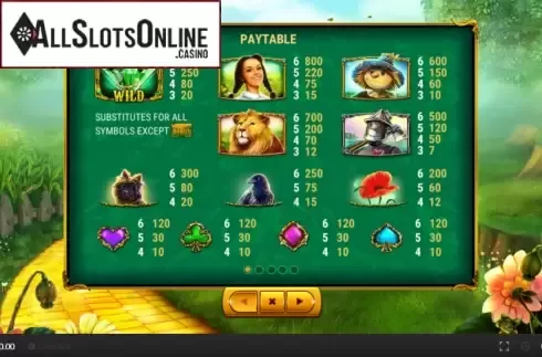 Paytable screen 1. Magic of Oz (Skywind Group) from Skywind Group