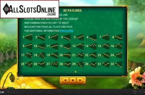 Paylines screen 1. Magic of Oz (Skywind Group) from Skywind Group
