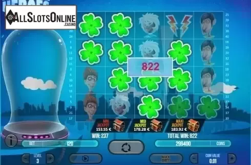 Respin screen. Mega Power Heroes from Fugaso