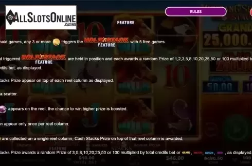 Features screen