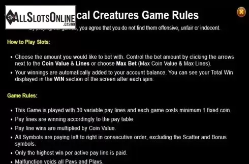 Game rules 1