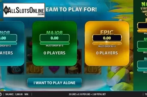 Start Screen. Nessie's Treasure Mega Drop Quest from Red7