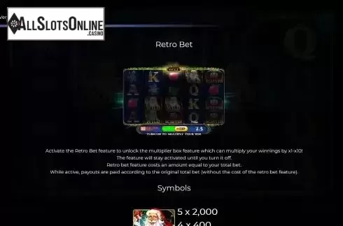 Retro bet feature screen