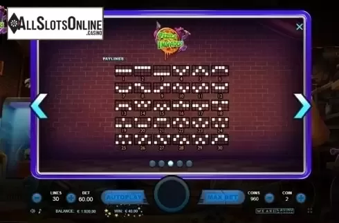 Paylines. Pizza Invaders from We Are Casino