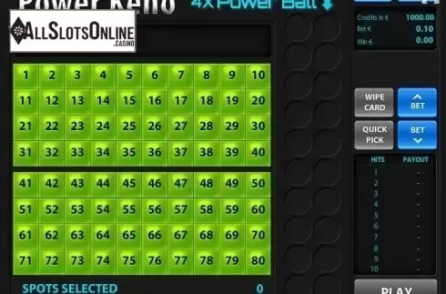 Game Screen 1. Power Keno from Tom Horn Gaming