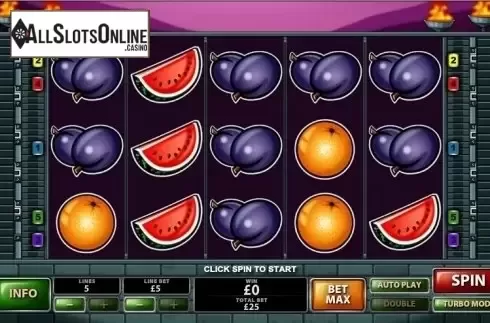 Game Workflow screen. Purple Hot from Playtech