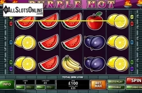 Win Screen . Purple Hot from Playtech