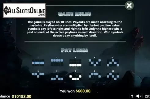 Paytable 4. Quartz SiO2 from Lady Luck Games