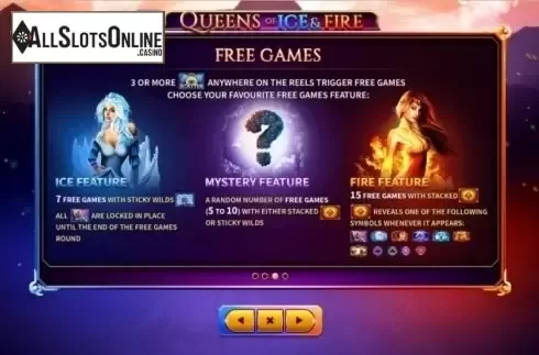 Paytable 3. Queens of Ice and Fire from Skywind Group