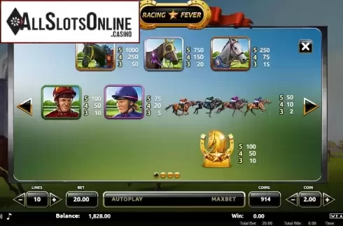 Symbols . Racing Fever from We Are Casino