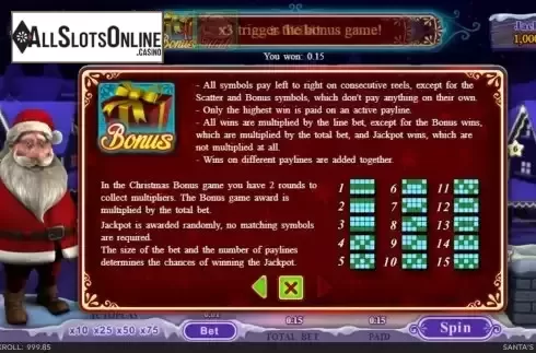 Bonus game screen