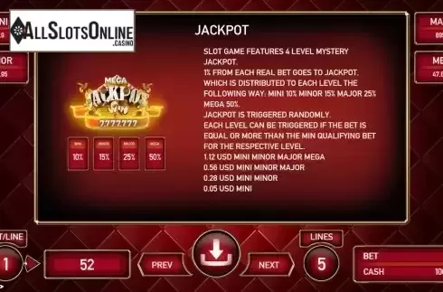 Jackpot screen