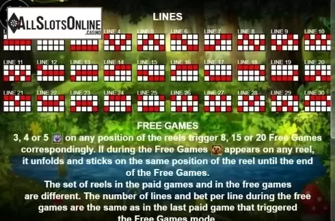 Paytable 3. Silver Creek Giant from Casino Technology