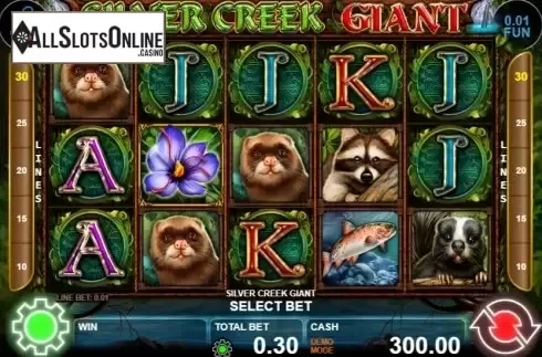 Reel screen. Silver Creek Giant from Casino Technology