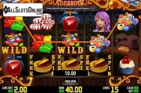Freespins win. Sugarush HD from World Match