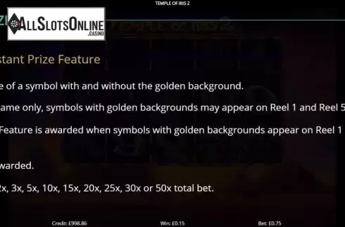 Feature screen 1. Temple of Iris 2 from Eyecon