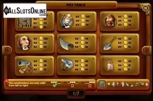 Paytable 1. The Sherlock Files from Red Rake