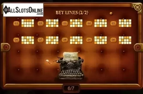 Paytable 6. The Sherlock Files from Red Rake