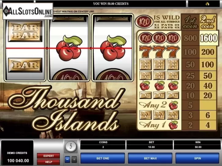 Thousand Islands win. Thousand Islands from Microgaming
