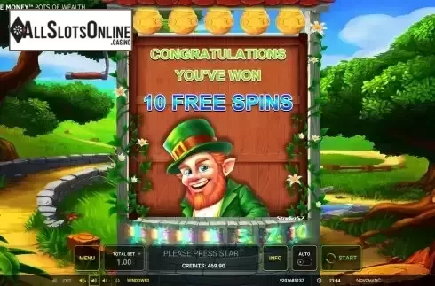 Free Spins screen
