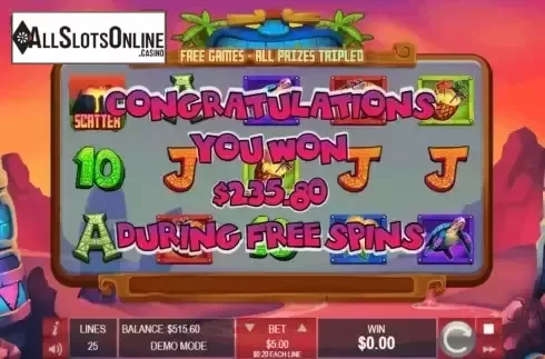 Win FreeSpins screen
