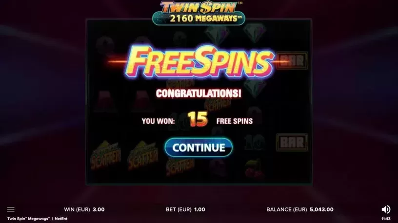 Twin Spin Megaways slot screenshot 3