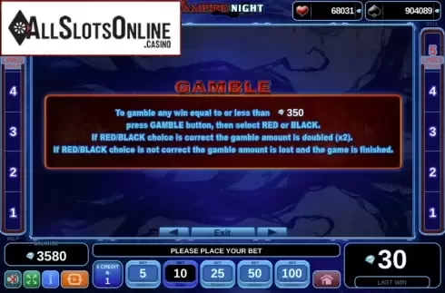 Gamble. Vampire Night from EGT