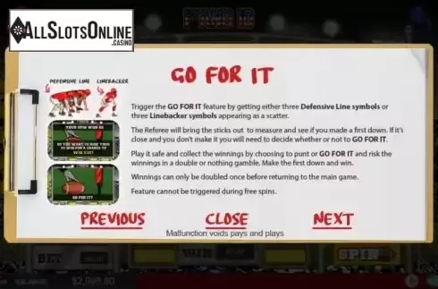 Special feature screen