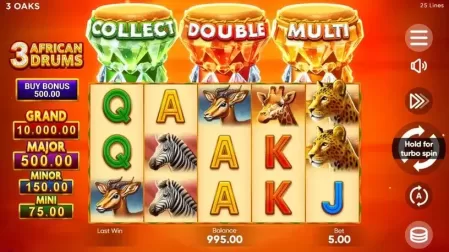 3 African Drums slot screenshot 1