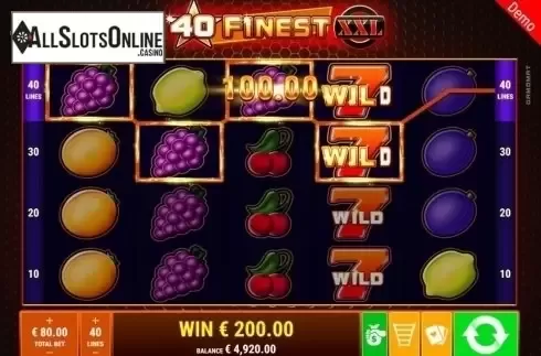 Win Screen 1. 40 Finest XXL from Gamomat