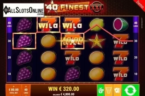 Win Screen 2. 40 Finest XXL from Gamomat