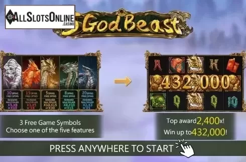 Start screen 1. 5 God Beast from Dragoon Soft